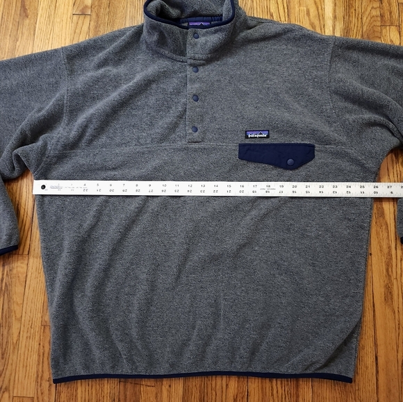 Patagonia Mens Synchilla Pullover Snap Fleece Size XL Grey Blue - Picture 6 of 6